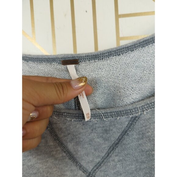 Free People Rope Crew Neck Sweatshirt Pullover Long Sleeve Grey Gray Size XSmall - Picture 6 of 8